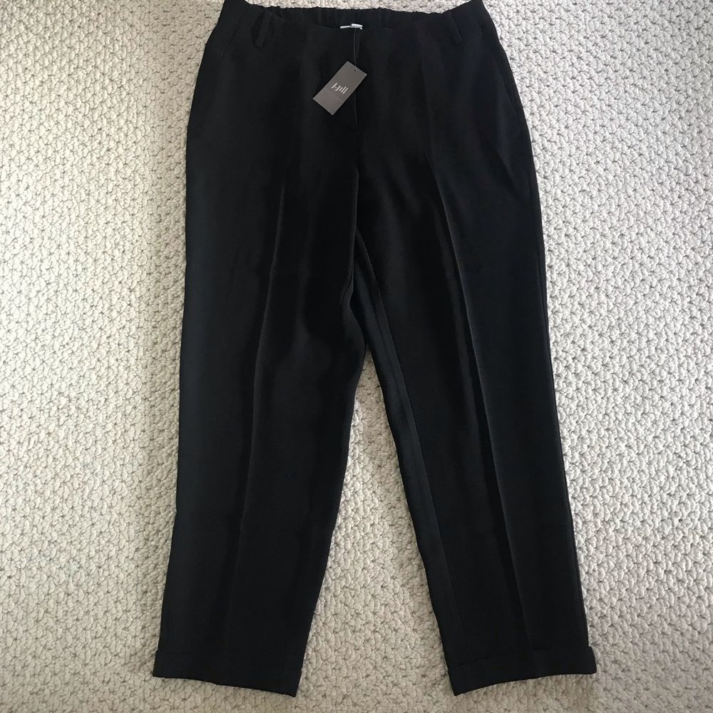 J.Jill Cuffed Black Trousers Size 10 New